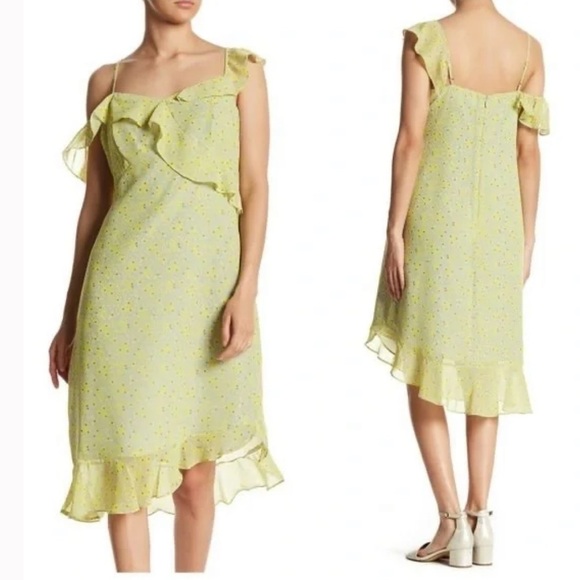Nanette Lepore Ruffled Chiffon Asymmetric Daisy Dress Size 2 - Picture 14 of 15